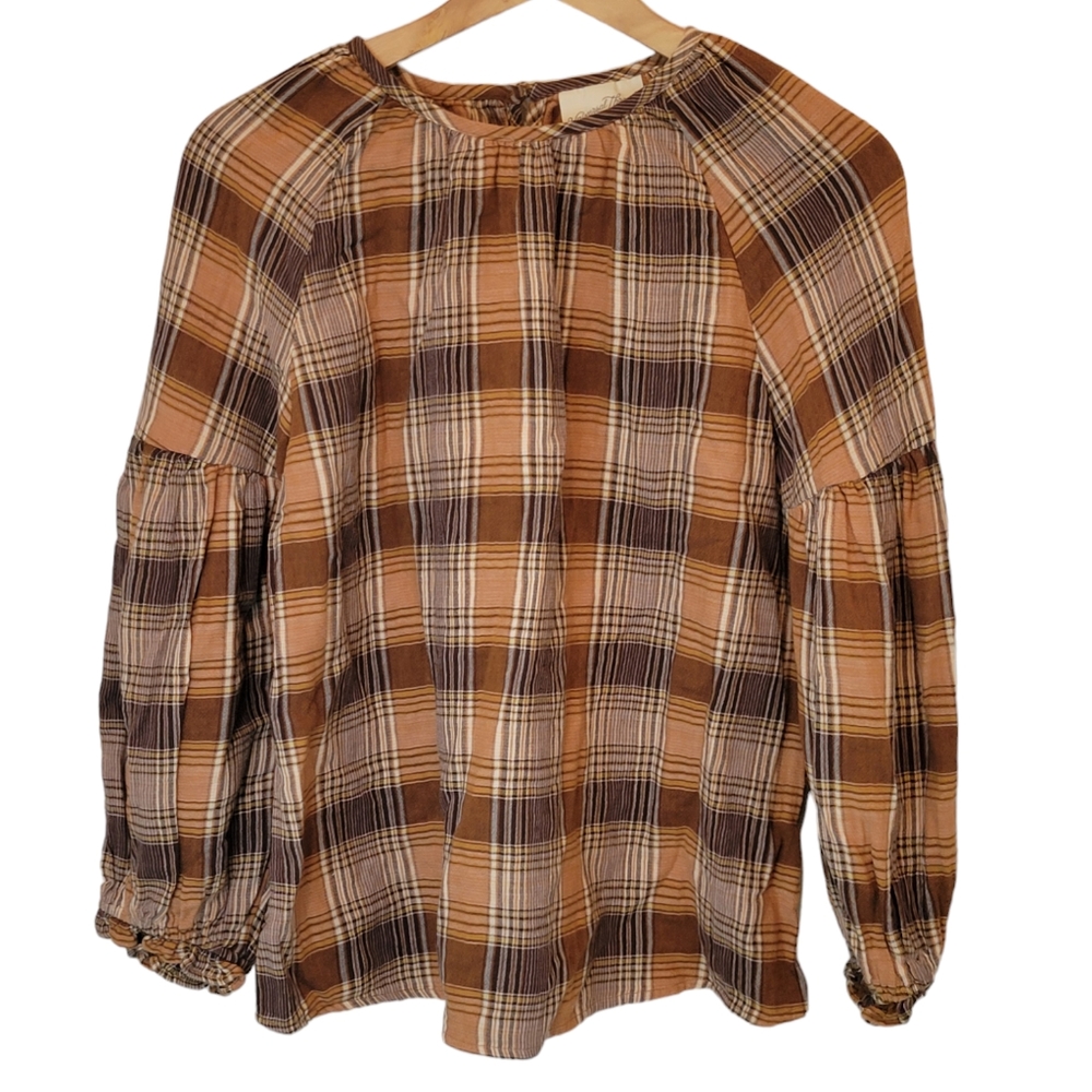 Universal Thread Women's Boho Plaid Style Top Size XS